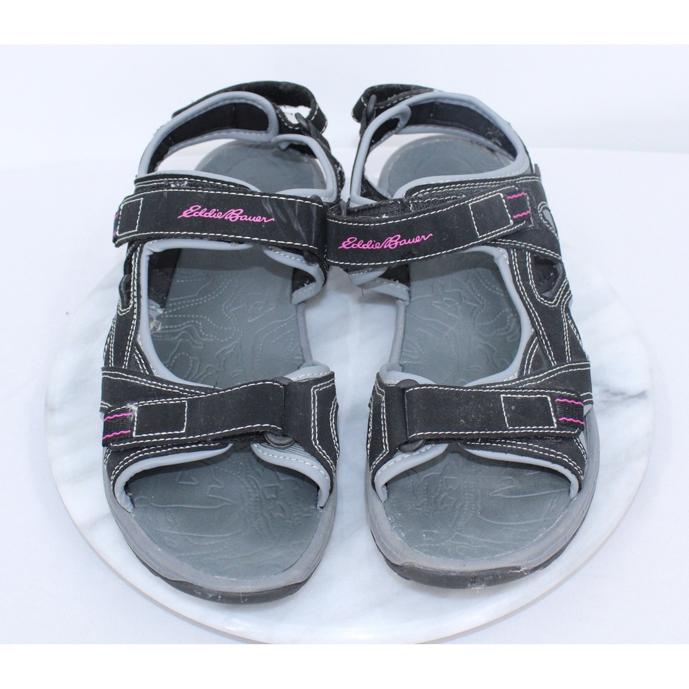 Eddie Bauer Madrona Women 10M Black Pink Sport Hiking Sandals 180278